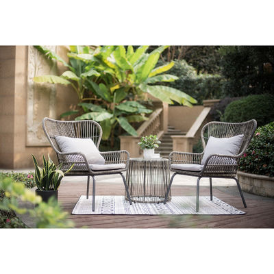 Diseño moderno AJUNION 2 asientos silla de ratan de vícara para restaurante muebles de piscina