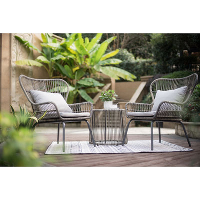 Diseño moderno AJUNION 2 asientos silla de ratan de vícara para restaurante muebles de piscina