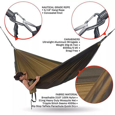 Cuarto de estar ligero hamaca de campamento con mosquiteros y diseño plegable portátil