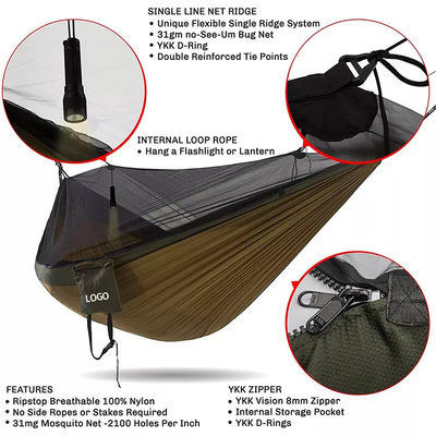 Cuarto de estar ligero hamaca de campamento con mosquiteros y diseño plegable portátil