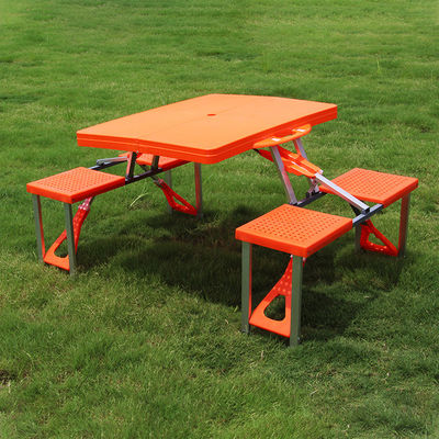 Mesa y silla de plástico portátil plegable para viajes al aire libre con logotipo personalizado