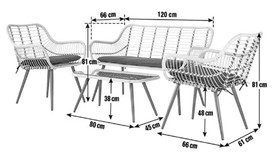 Transforma tu jardín con AJUNION 4 piezas de muebles de exterior para todo tipo de clima