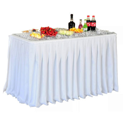 Tabla plegable portátil para fiestas Hotel Camping Plaza HDPE Plástico de metal refrigerador de hielo