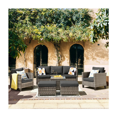 AJUNION PE Sofá de salón exterior de ratán para su jardín 16.2' H X 23.62' W X 21.85' D