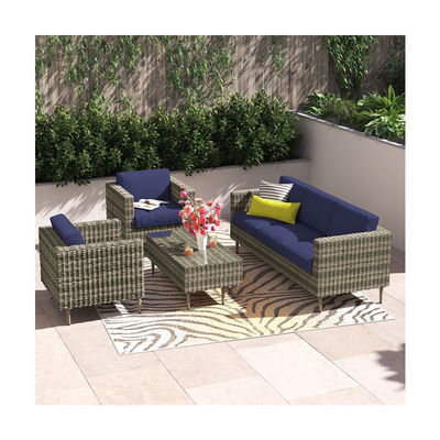 27.5' H X 30' W X 29' D Tamaño de silla Muebles de jardín de ratán Conjunto para vivir al aire libre