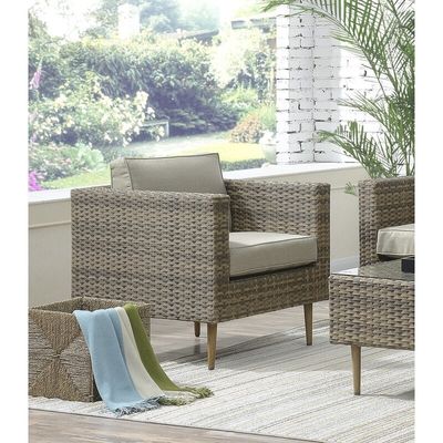27.5' H X 30' W X 29' D Tamaño de silla Muebles de jardín de ratán Conjunto para vivir al aire libre