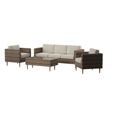 27.5' H X 30' W X 29' D Tamaño de silla Muebles de jardín de ratán Conjunto para vivir al aire libre