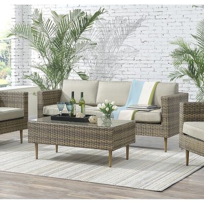 27.5' H X 30' W X 29' D Tamaño de silla Muebles de jardín de ratán Conjunto para vivir al aire libre