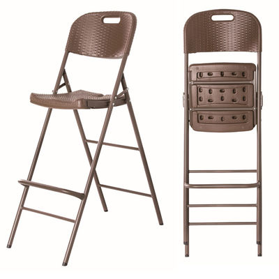 Silla de comedor de plástico de ratán portátil plegable de patio de jardín al aire libre