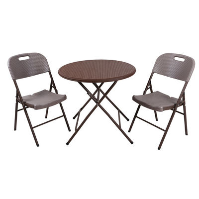 Silla de comedor de plástico de ratán portátil plegable de patio de jardín al aire libre