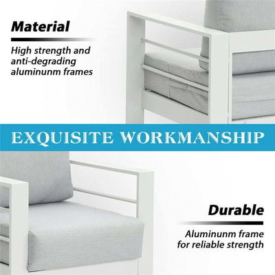 Muebles de jardín para balcón L73"xW26"xH25" Sofá de tres plazas L43"xW24"xH16" Mesa