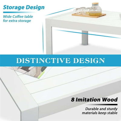 Muebles de jardín para balcón L73"xW26"xH25" Sofá de tres plazas L43"xW24"xH16" Mesa