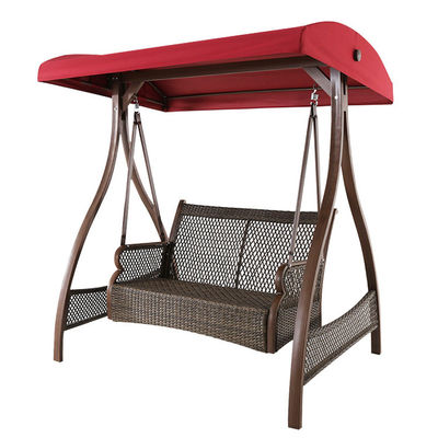 Muebles de exterior Marco de metal PE Sillón colgante de ratán para el patio de la playa del jardín