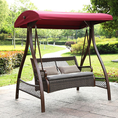 Muebles de exterior Marco de metal PE Sillón colgante de ratán para el patio de la playa del jardín