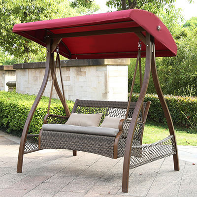 Muebles de exterior Marco de metal PE Sillón colgante de ratán para el patio de la playa del jardín