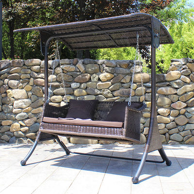 Muebles de exterior Marco de metal PE Sillón colgante de ratán para el patio de la playa del jardín