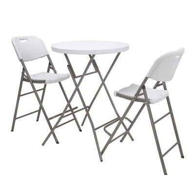 Embalaje de correo Portable de plástico redondo de metal plegable mesa de comedor para el estilo de diseño moderno