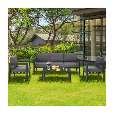 AJUNION 4 piezas Muebles de patio Conjunto de asientos de aluminio exterior para estilo de diseño moderno