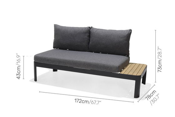 Muebles de jardín modulares de aluminio L172xW72xH43cm AJUNION Chaise al aire libre