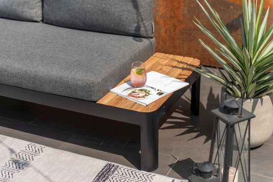 Muebles de jardín modulares de aluminio L172xW72xH43cm AJUNION Chaise al aire libre