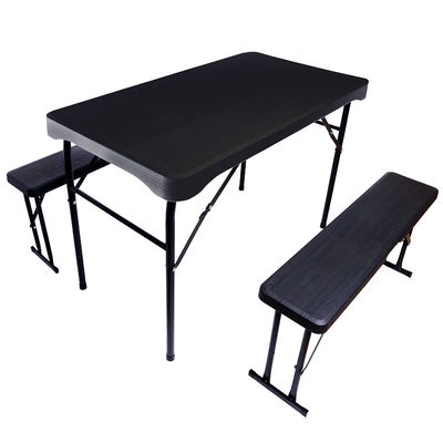 Muebles de exterior de plástico metal plegable picnic mesa de comedor silla de banca para el jardín