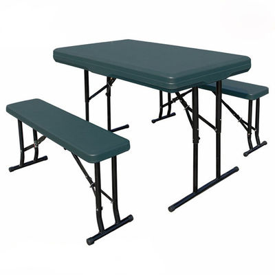Muebles de exterior de plástico metal plegable picnic mesa de comedor silla de banca para el jardín