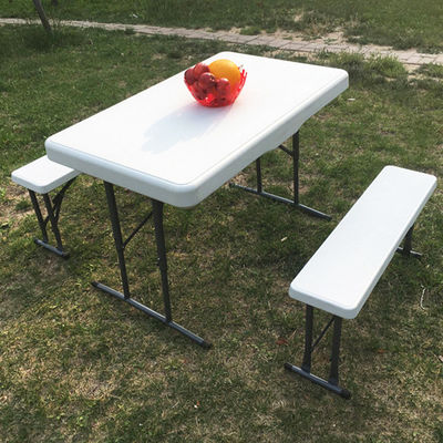 Muebles de exterior de plástico metal plegable picnic mesa de comedor silla de banca para el jardín