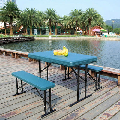 Muebles de exterior de plástico metal plegable picnic mesa de comedor silla de banca para el jardín