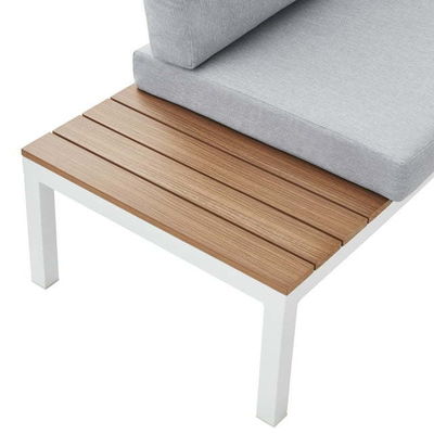 Muebles de exterior Sofá seccional en forma de L de plástico de madera de teca