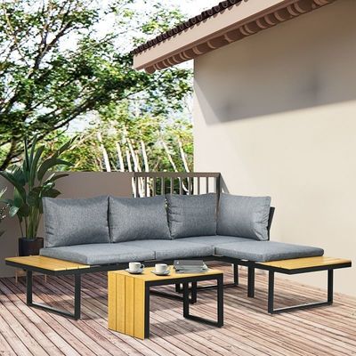 Conjunto de sofá AJUNION Conjunto de aluminio para el jardín
