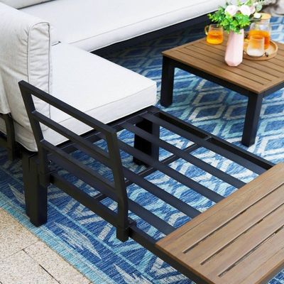 Conjunto de patio modular de aluminio AJUNION Forma U Muebles de exterior de gran tamaño Sofá seccional