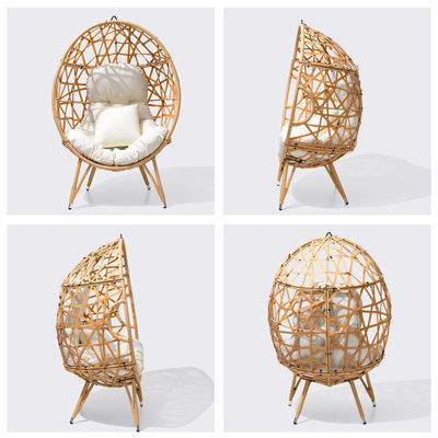 Muebles de exterior general Doblado Sí Redondo Pe Rattan Wicker Sofa de huevo Silla con cojín