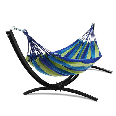 300*150cm Hogar exterior portátil ligero plegable doble hamacas de algodón con soporte
