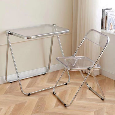 Plastico plegable acrílico metal jardín exterior sala de estar mesa y silla para el parque