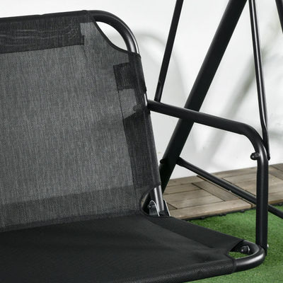 Sillón de balancín de patio al aire libre impermeable con dos capas para 3 personas en estilo de granja moderna