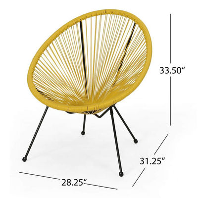 Cuadro metálico de plástico de ratan de vidrio silla Acapulco para balcón al aire libre patio césped ocio