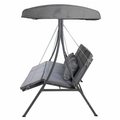 Jardín de patio al aire libre 3 asientos colgantes reclinable tumbón silla de swing con dosel