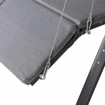 Jardín de patio al aire libre 3 asientos colgantes reclinable tumbón silla de swing con dosel