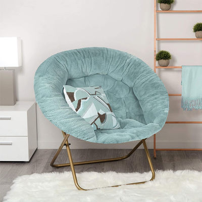 Camas de acero de acampada silla lunar plegable para adultos y niños silla de platillo de habitación de piel falsa