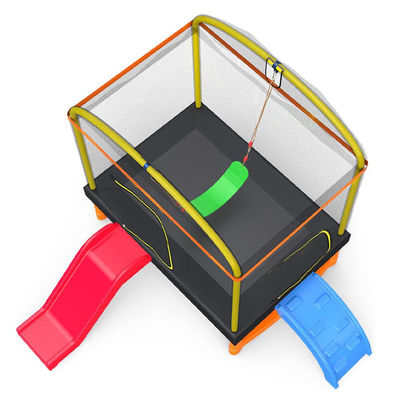 Fitness para niños Unisex Trampolín exterior interior con escalera de escalada y tobogán