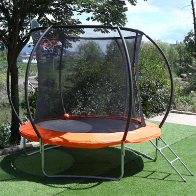 Jardín al aire libre Niños Niños Acondicionamiento físico Salto de la cama Trampolín redondo con baloncesto Goal Red de seguridad