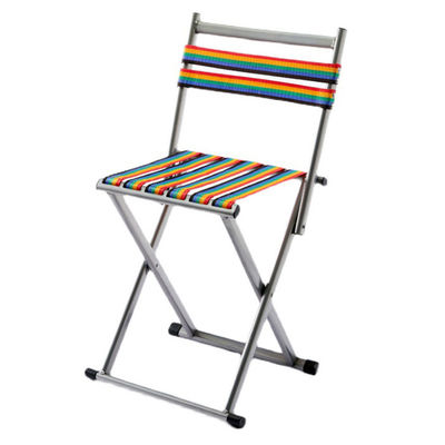 Silla de campamento de pesca al aire libre con respaldo portátil y taburete de hierro de metal ligero