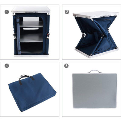 Muebles de exterior general de acampada mesa de cocina plegable con gabinete organizador de almacenamiento