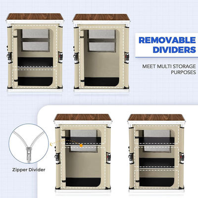 Muebles de exterior general de acampada mesa de cocina plegable con gabinete organizador de almacenamiento