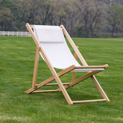 Silla de salón plegable de madera sólida para jardín al aire libre, playa y camping