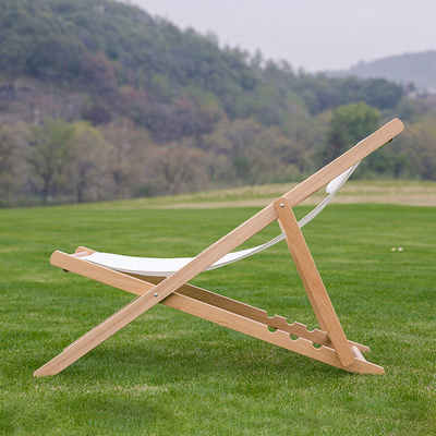 Silla de salón plegable de madera sólida para jardín al aire libre, playa y camping