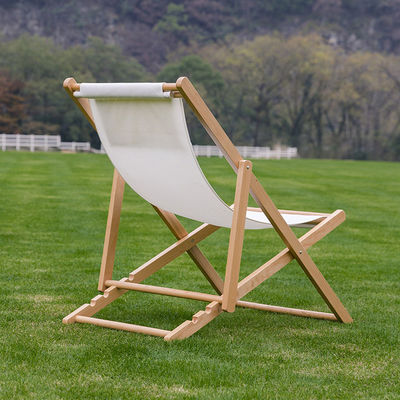 Silla de salón plegable de madera sólida para jardín al aire libre, playa y camping