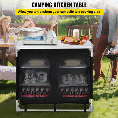 Jardín al aire libre Patio Metal Picnic Organizador de almacenamiento Gabinete Cocina Acampada Mesa de cocina