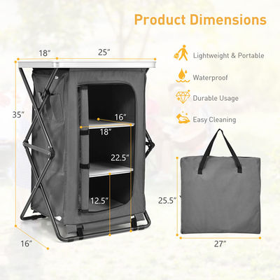 Muebles para exteriores mesa plegable portátil para jardín de campamento armario de almacenamiento portátil