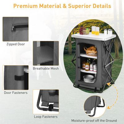 Muebles para exteriores mesa plegable portátil para jardín de campamento armario de almacenamiento portátil